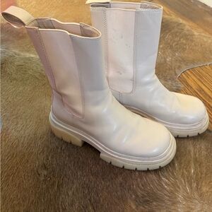 Ash Cream Combat Boots
